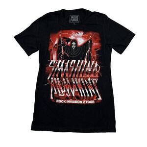 Smashing Pumpkins Rock Invasion 2 Tour Double Sided Tee T-Shirt Black Small